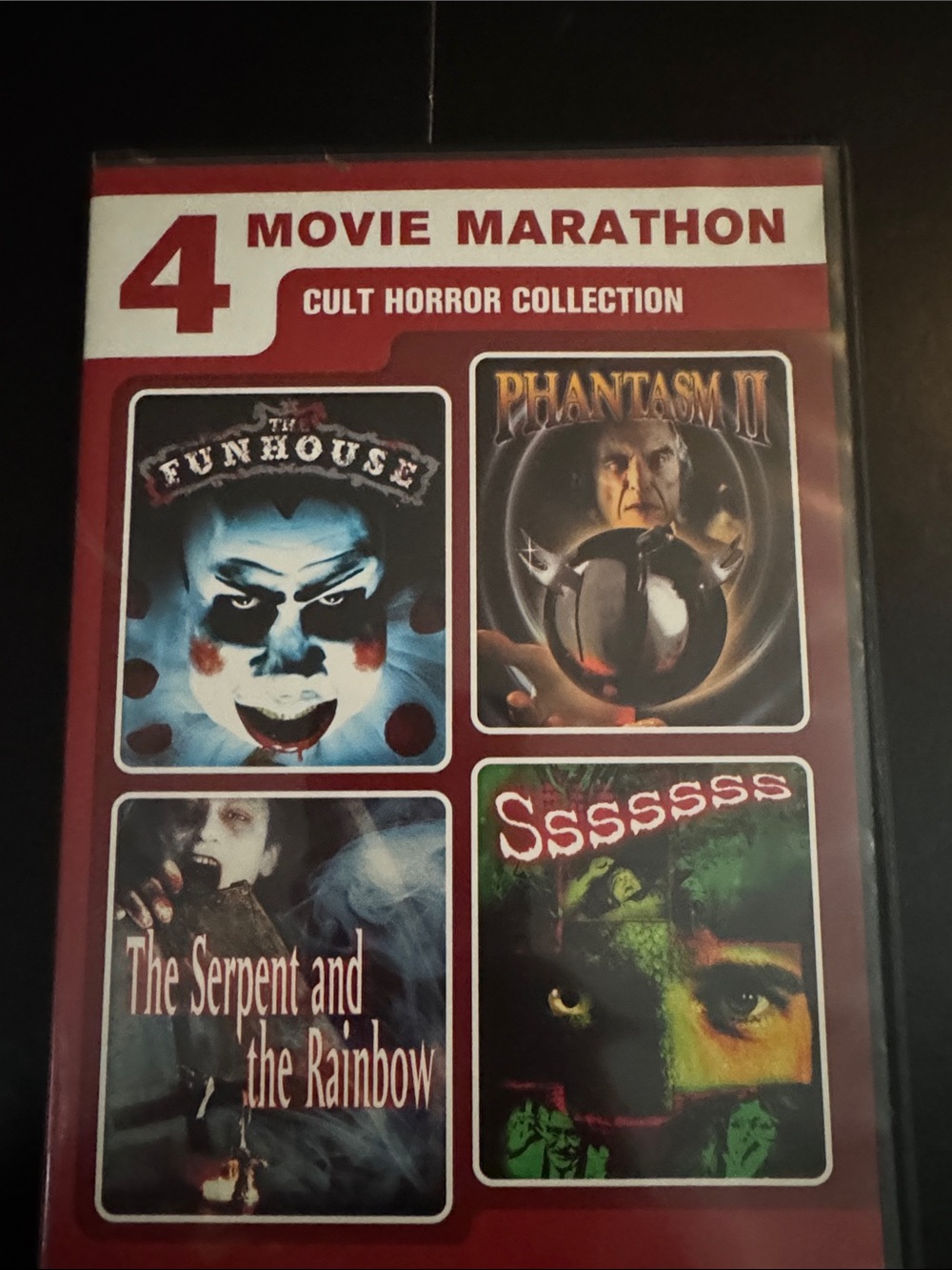 4 Cult Horror Movies in one case on 2 DVD’s 📀- The FUNHOUSE, SSSSSSS, PHANTASM 2